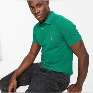 POLO RALPH LAUREN Tall Short Sleeve Iconic Mesh Classic Polo Green Size LT